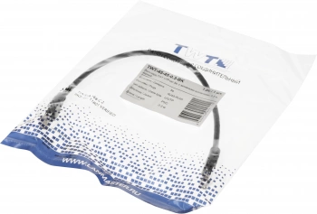 Патч-корд Lanmaster TWT-45-45-0.3-BK UTP RJ-45 вил.-вилка RJ-45 кат.5E 0.3м черный ПВХ (уп.:1шт)