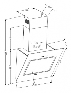 Вытяжка каминная Lex Leila 600