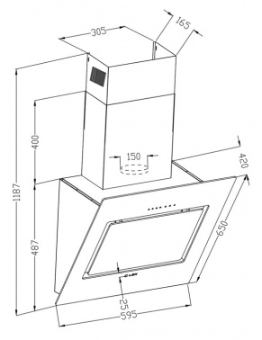 Вытяжка каминная Lex Leila 600