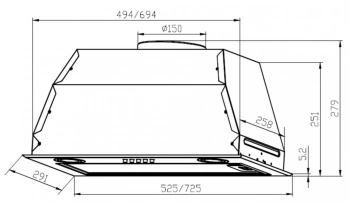Вытяжка встраиваемая Lex GS Bloc P 900 WH