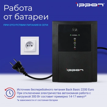 Источник бесперебойного питания Ippon Back Basic 2200 Euro