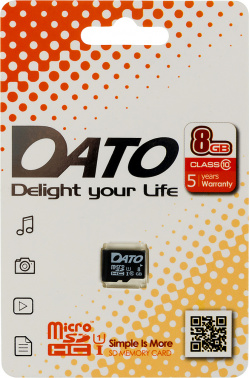Флеш карта microSDHC 8GB Dato  DTTF008GUIC10