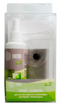Чистящий набор (салфетки + спрей) Cactus CS-S3001E