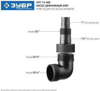 Насос дренажный Зубр НПГ-Т3-400