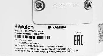 Камера видеонаблюдения IP HiWatch  DS-I250L(C)(4 MM)