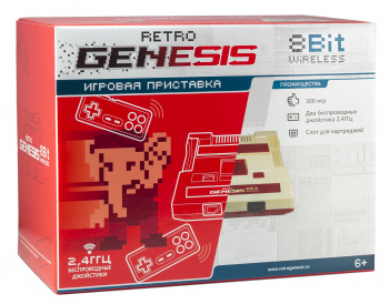 Игровая консоль Retro Genesis белый/красный в комплекте: 300 игр