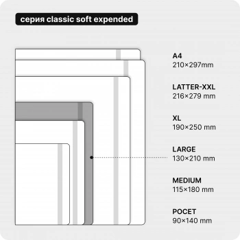 Блокнот Moleskine CLASSIC EXPENDED QP061EXP Large 130х210мм 400стр. клетка твердая обложка черный