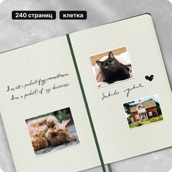 Блокнот Moleskine CLASSIC QP061K15 Large 130х210мм 240стр. клетка твердая обложка зеленый