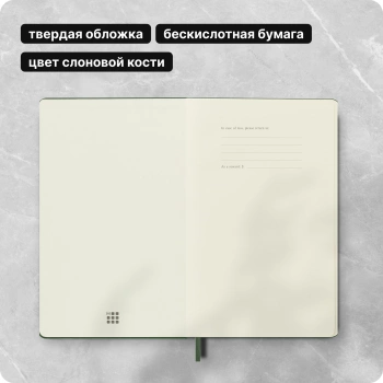 Блокнот Moleskine CLASSIC QP066K15 Large 130х210мм 240стр. пунктир твердая обложка зеленый