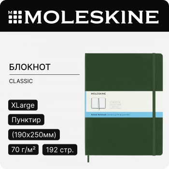 Блокнот Moleskine CLASSIC QP093K15 XLarge 190х250мм 192стр. пунктир твердая обложка зеленый