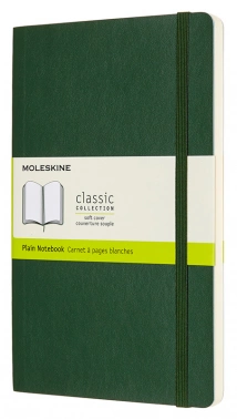 Блокнот Moleskine CLASSIC SOFT QP618K15 Large 130х210мм 192стр. нелинованный мягкая обложка зеленый