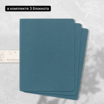 Блокнот Moleskine CAHIER JOURNAL CH023B44 XLarge 190х250мм обложка картон 120стр. нелинованный голубой (3шт)