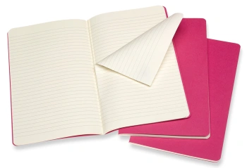 Блокнот Moleskine CAHIER JOURNAL CH016D17 Large 130х210мм обложка картон 80стр. линейка розовый неон (3шт)