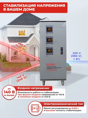 Стабилизатор напряжения Ресанта  АСН-30000/3-Ц