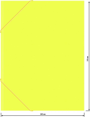 Папка на резинке Бюрократ Double Neon DNE510YEL A4 пластик кор.30мм 0.5мм желтый