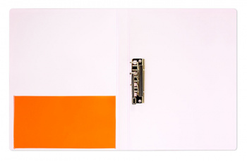 Папка метал.зажим Бюрократ Double Neon DNE07COR A4 пластик 0.7мм кор.27мм карм.прод.внут. оранжевый