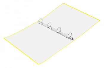 Папка панорама на 4-х кольцах Бюрократ Double Neon DNE0740/4RYEL A4 пластик 0.7мм кор.40мм карм.на лиц.стор. желтый
