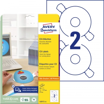 Этикетки Avery Zweckform CD/DVD