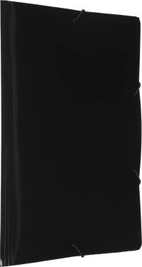 Папка на резинке Бюрократ DeLuxe DL510BLCK A4 пластик кор.30мм 0.7мм черный