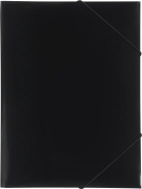 Папка на резинке Бюрократ DeLuxe DL510BLCK A4 пластик кор.30мм 0.7мм черный