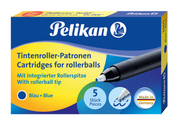 Картридж роллер Pelikan KM/5 (PL943399) синие чернила для ручек роллеров Twist (5шт)