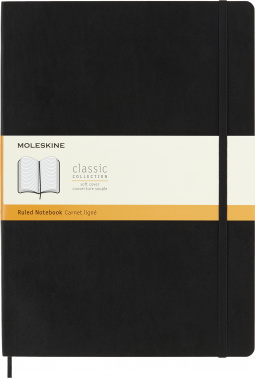 Блокнот Moleskine CLASSIC SOFT QP641 A4 192стр. линейка мягкая обложка черный