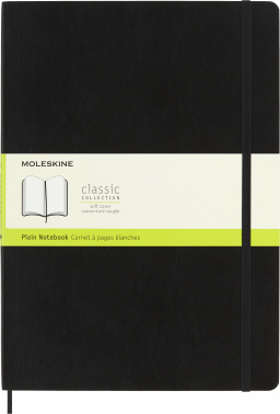 Блокнот Moleskine CLASSIC SOFT QP643 A4 192стр. нелинованный мягкая обложка черный