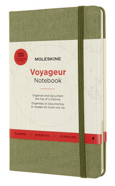 Блокнот Moleskine VOYAGEUR VN002K16 Medium 115x180мм обложка текстиль 208стр. линейка зеленый