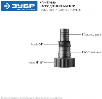 Насос дренажный Зубр НПЧ-Т7-550