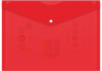 Конверт на кнопке Бюрократ DeLuxe DL801RED/1 A4 пластик 0.18мм красный