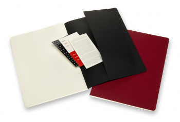 Блокнот Moleskine CAHIER SUBJECT CH5STNB02 A4 обложка картон 160стр. линейка мягкая обложка черный/красный