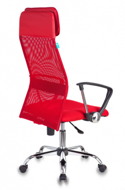 Кресло руководителя Бюрократ KB-6N красный TW-35N TW-97N сетка, ткань с подголов. крестовина металл хром