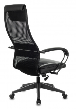 Кресло руководителя Бюрократ CH-608 черный TW-01 сиденье черный TW-11 эко.кожа, сетка с подголов. крестовина пластик