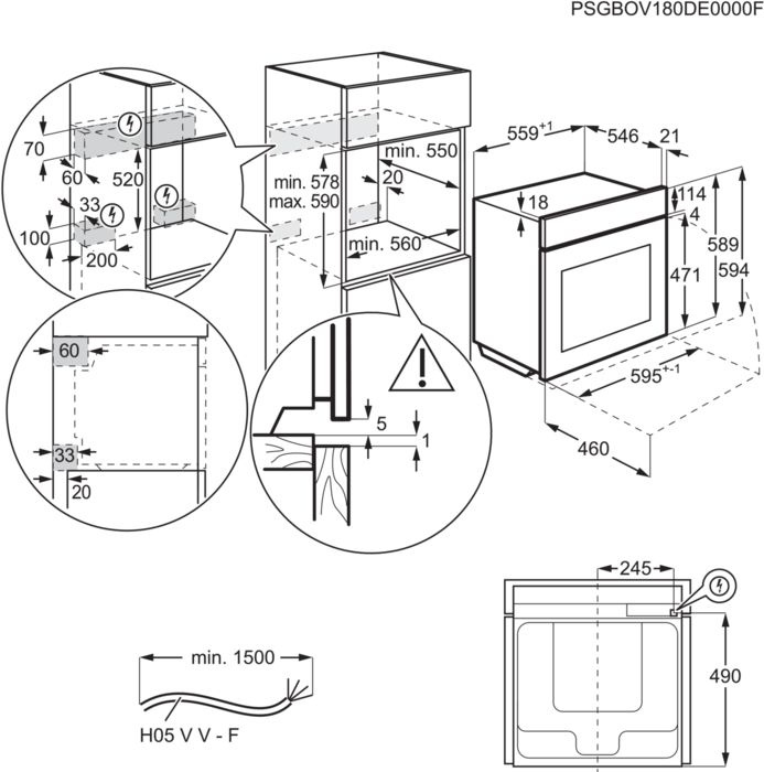 Электрический духовой шкаф electrolux oee5c61z черный