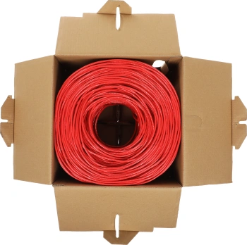 Кабель сетевой UTP 4 пары cat.5E solid 0.45мм CCA 305м красный