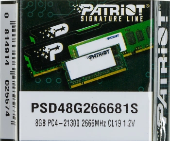 Память DDR4 8GB 2666MHz Patriot  PSD48G266681S