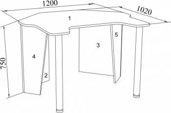 Стол игровой Витал-ПК  Билд 1200