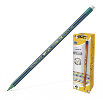Карандаш ч/г Bic  Эколюшен Полоски