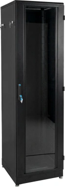 Шкаф серверный ЦМО (ШТК-М-42.6.10-1ААА-9005) напольный 42U 600x1000мм пер.дв.стекл задн.дв.стал.лист 2 бок.пан. направл.под закл.гайки 1010кг черный 855мм 133кг 180град. 2030мм IP20