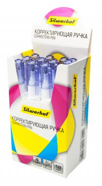 Ручка корректор Silwerhof 443006 шариковый 4мл дисплей картонный