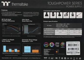 Блок питания Thermaltake ATX 650W Toughpower GF1 ARGB