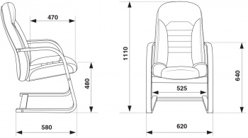 Кресло Бюрократ  T-9923WALNUT-AV