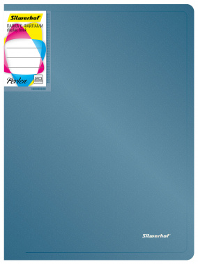 Папка с 20 прозр.вклад. Silwerhof Perlen 292921-74 A4 0.8мм карман синий металлик