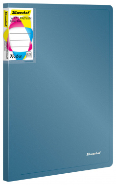 Папка с 20 прозр.вклад. Silwerhof Perlen 292921-74 A4 0.8мм карман синий металлик