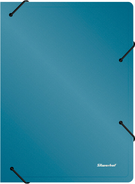 Папка архивная на резинке Silwerhof Perlen 311915-74 полипропилен 1мм корешок 100мм A4 синий металлик