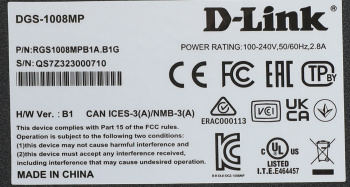 Коммутатор D-Link  DGS-1008MP/B1A