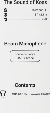 Наушники с микрофоном Koss SB45-USB