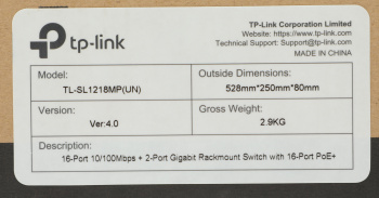 Коммутатор TP-Link  TL-SL1218MP