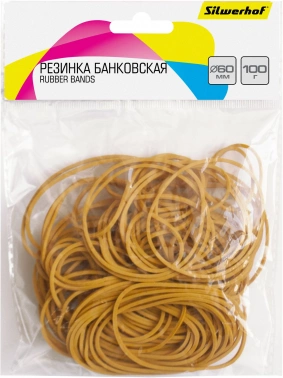 Резинки для купюр Silwerhof 189022 d=60мм 2мм 100гр натуральный