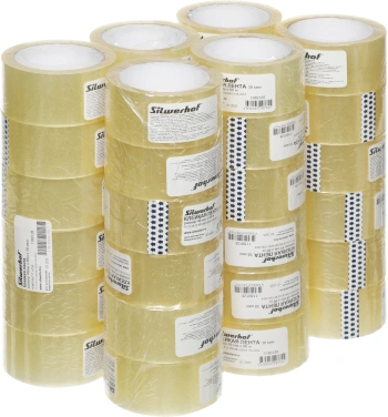 Клейкая лента упаковочная Silwerhof прозрачная шир.48мм дл.66м 38мкм полипропилен